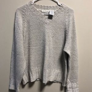 Small White Stag Knit Sweater light grey
